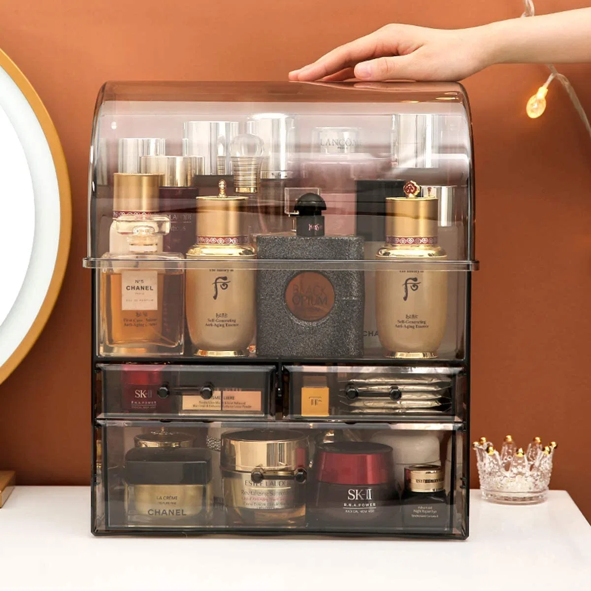 Große Acryl Kosmetik-Fall Make-Up Organizer Transparent Display Organizer