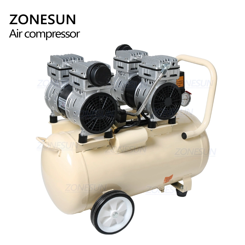 Cuivre pur Zonesun 50L de type piston Oil-Free muet compresseur à air