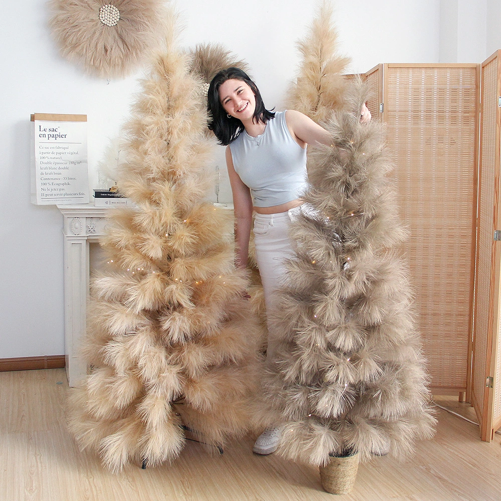 Original Design! Best Seller 6-FT Artificial Pampas Tree High quality/High cost performance Fluffy Large Christmas Tree Indoor Outdoor Decoration