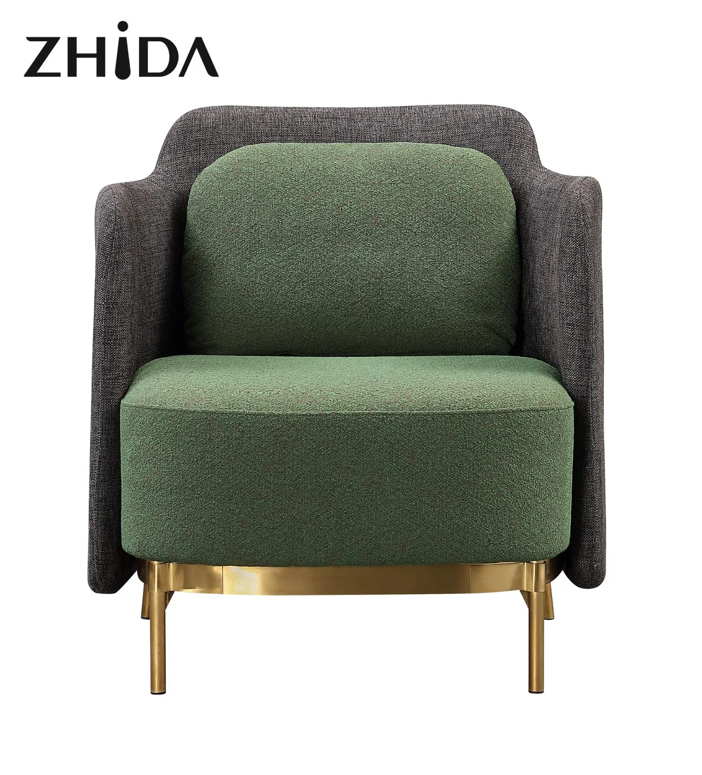 Luxury Relax Leather Leisure Accent Chair Living Room Furniture Metal Leg Leisure Modern Deisgn Fabric Armchair Bedroom Accent Chairs for Hotel Lobby Furniture
