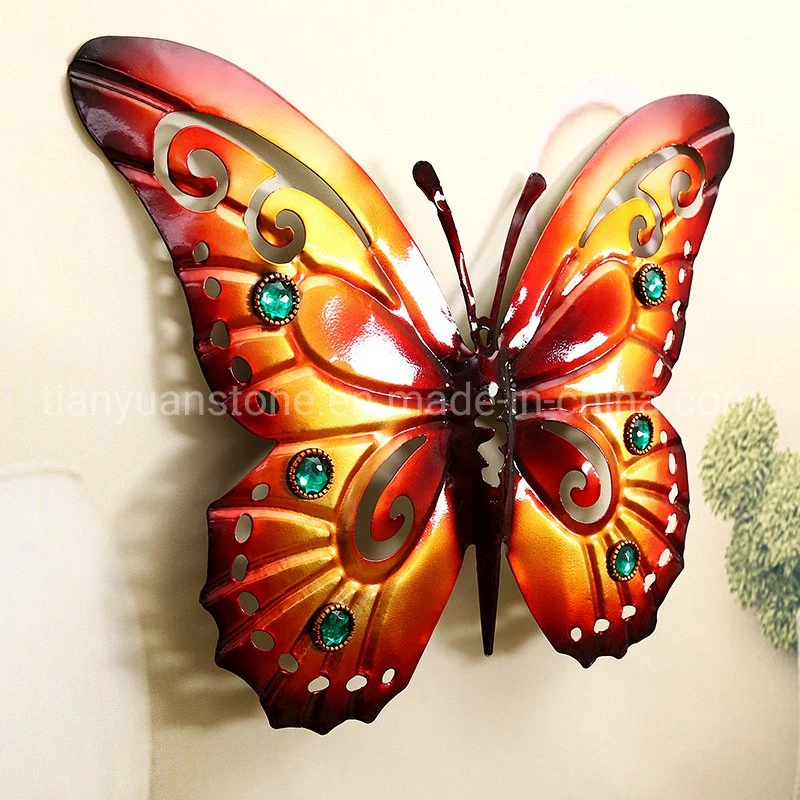 Decoraciones para el hogar Mariposas de hierro Accesorios colgantes de metal Arte de pared para el hogar