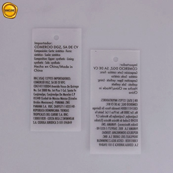 Sinicline Garment Accessories Textile Heat Transfer Print Label with Logo