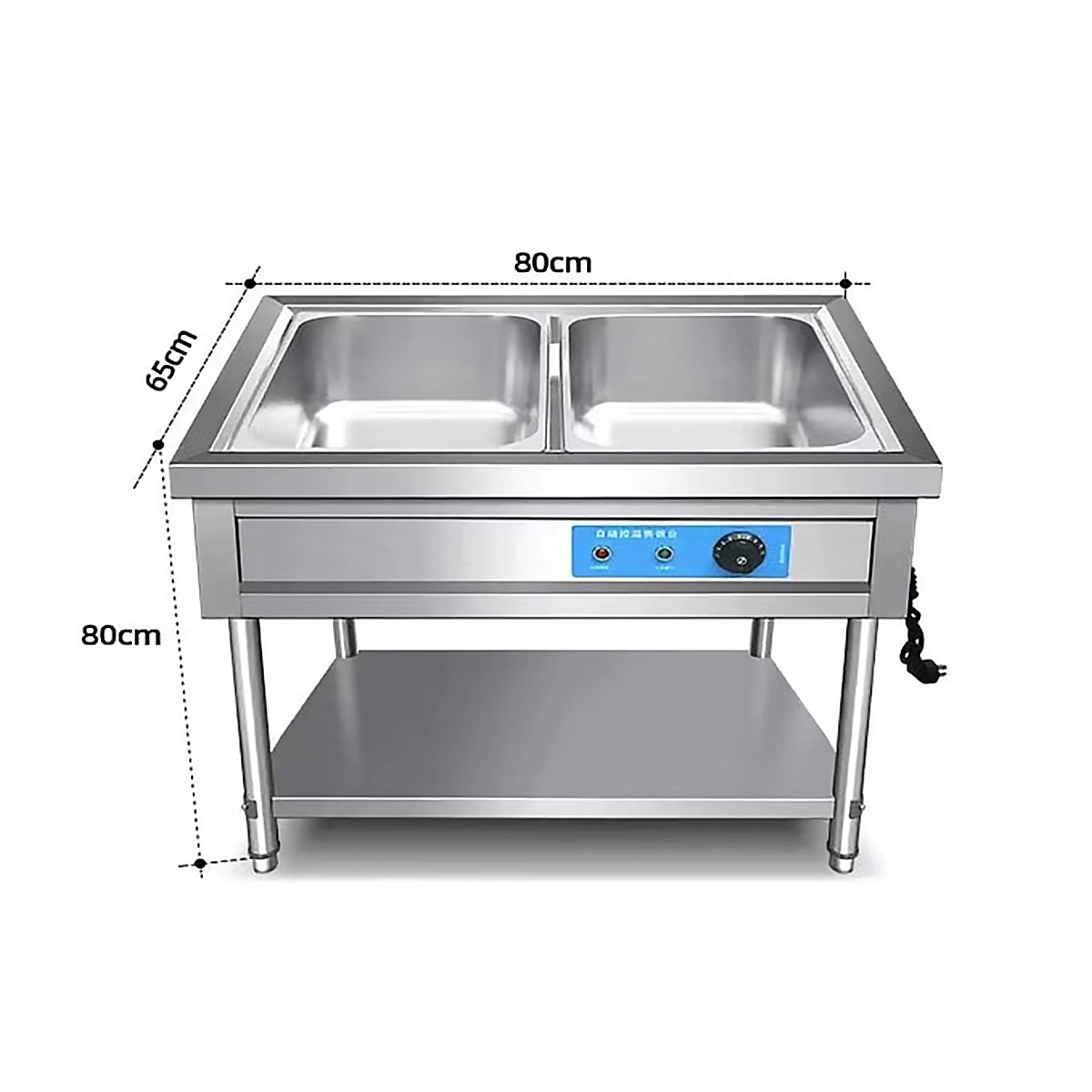 Bain Marie Commerical Electric Buffet Countertop Food Warmer 3 Wells with Glass Chafing Dishes