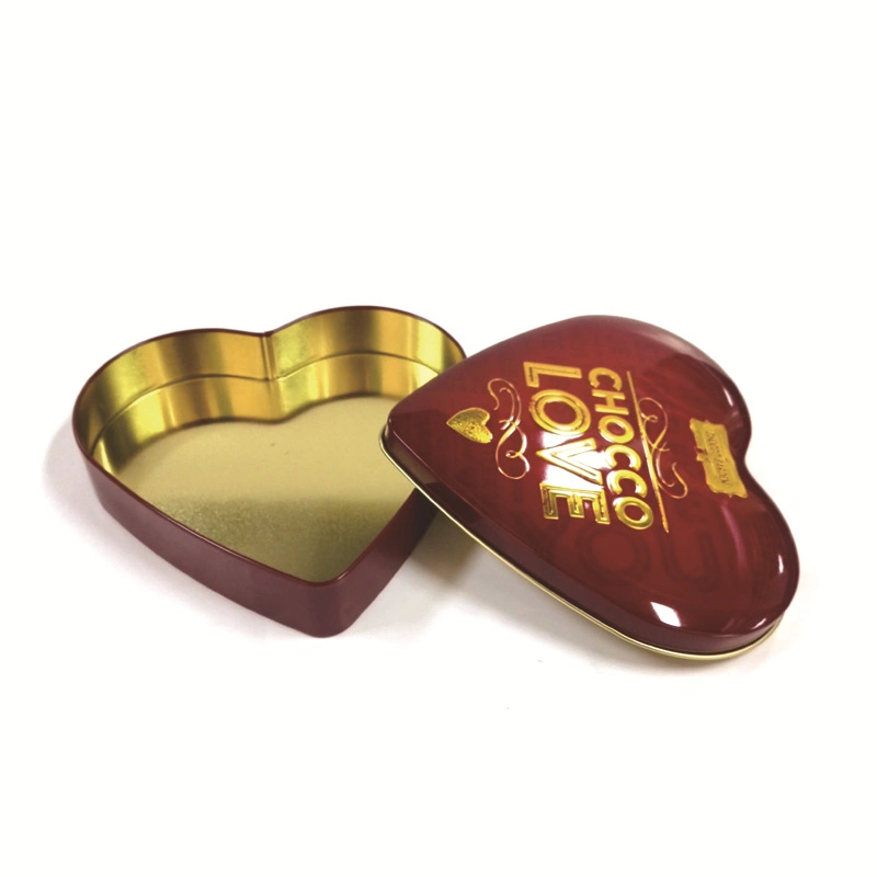 Custom Valentine's Day Wedding Heart Shaped Jewelry Gift Candy Chocolate Tin