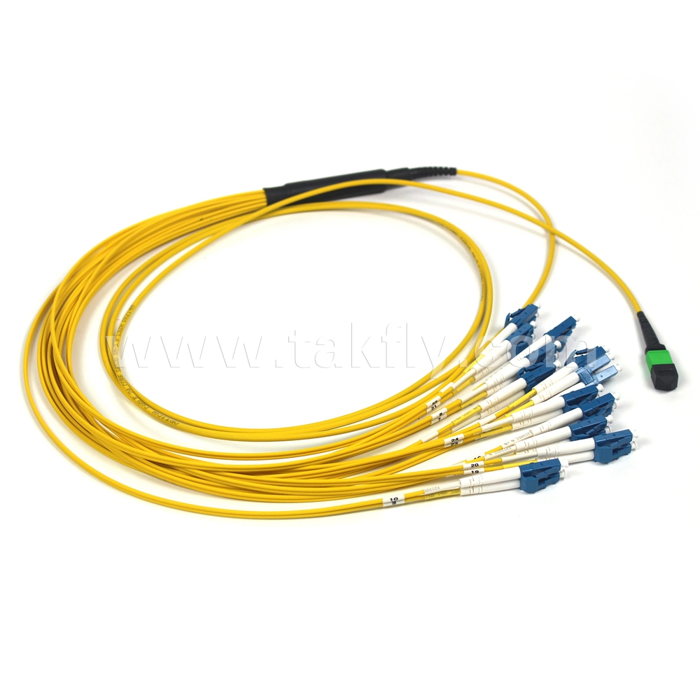 Шнур заплаты оптического волокна волокон MTP/MPO-LC Om3 LSZH 12