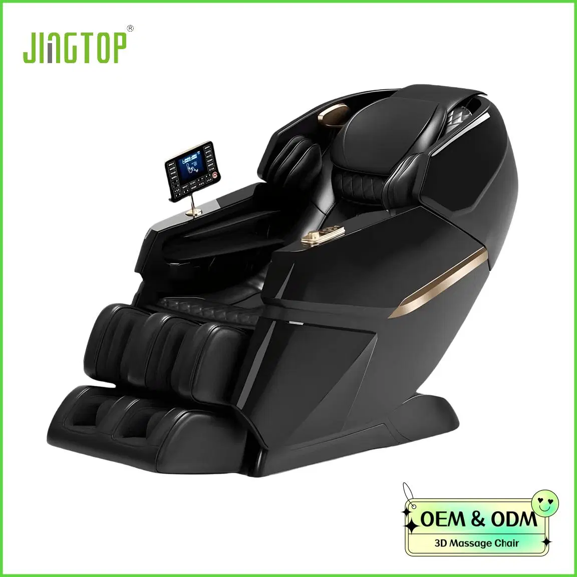 Jingtop OEM 3D Nouveau Design Chaise à Coussin d'Air pour Tout le Corps en Cuir PU Machine de Massage avec Écran LCD de Contrôle