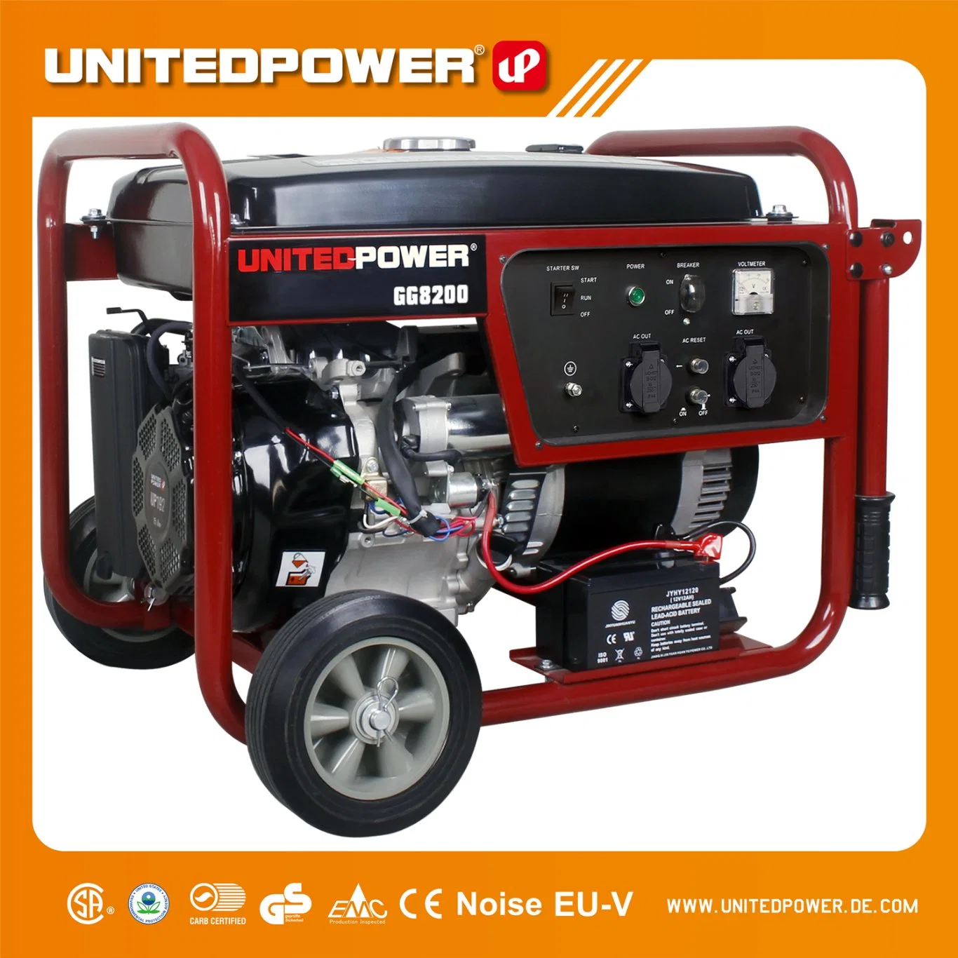 Unitedpower 7kw Single /Three Phase Portable Small Power Electric Gasoline Gas Generator with High quality/High cost performance 