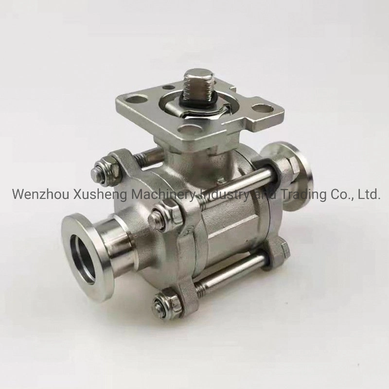 Stainless Steel 3-Piece Vacuum Full Bore Clamp Ball Valve