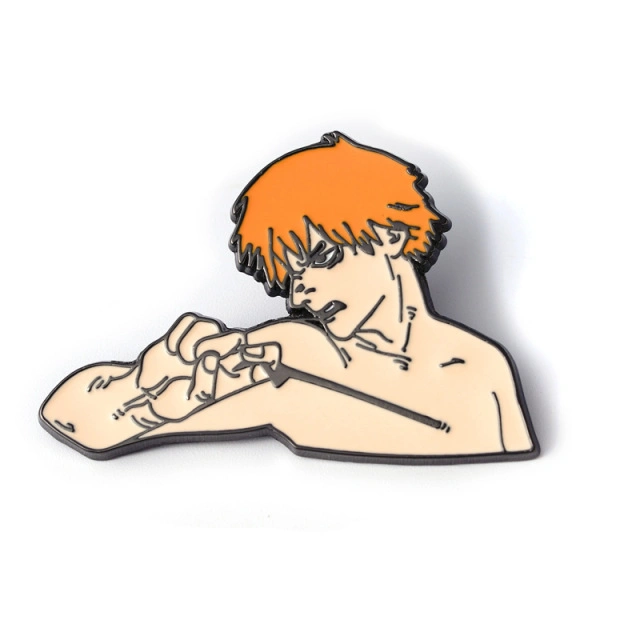 Logotipo personalizado Chainsaw Man Anime Pins Broches de esmalte Metal Cartoon Badge