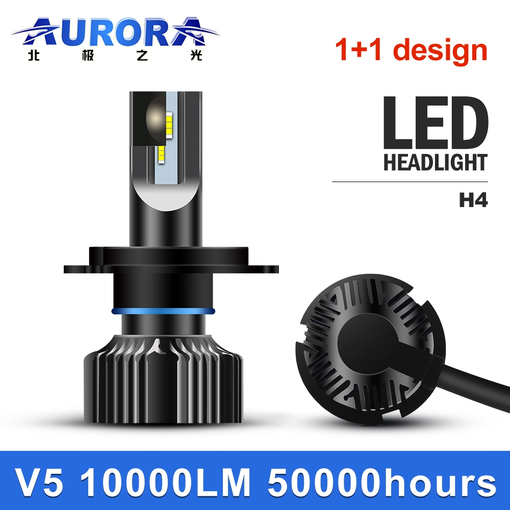 Aurora Emark Approved Headlight Best Fanless V5 Car Light H7 H4 H9 H11 Automotive Auto 9005 9006 LED Headlight Bulbs for Cars