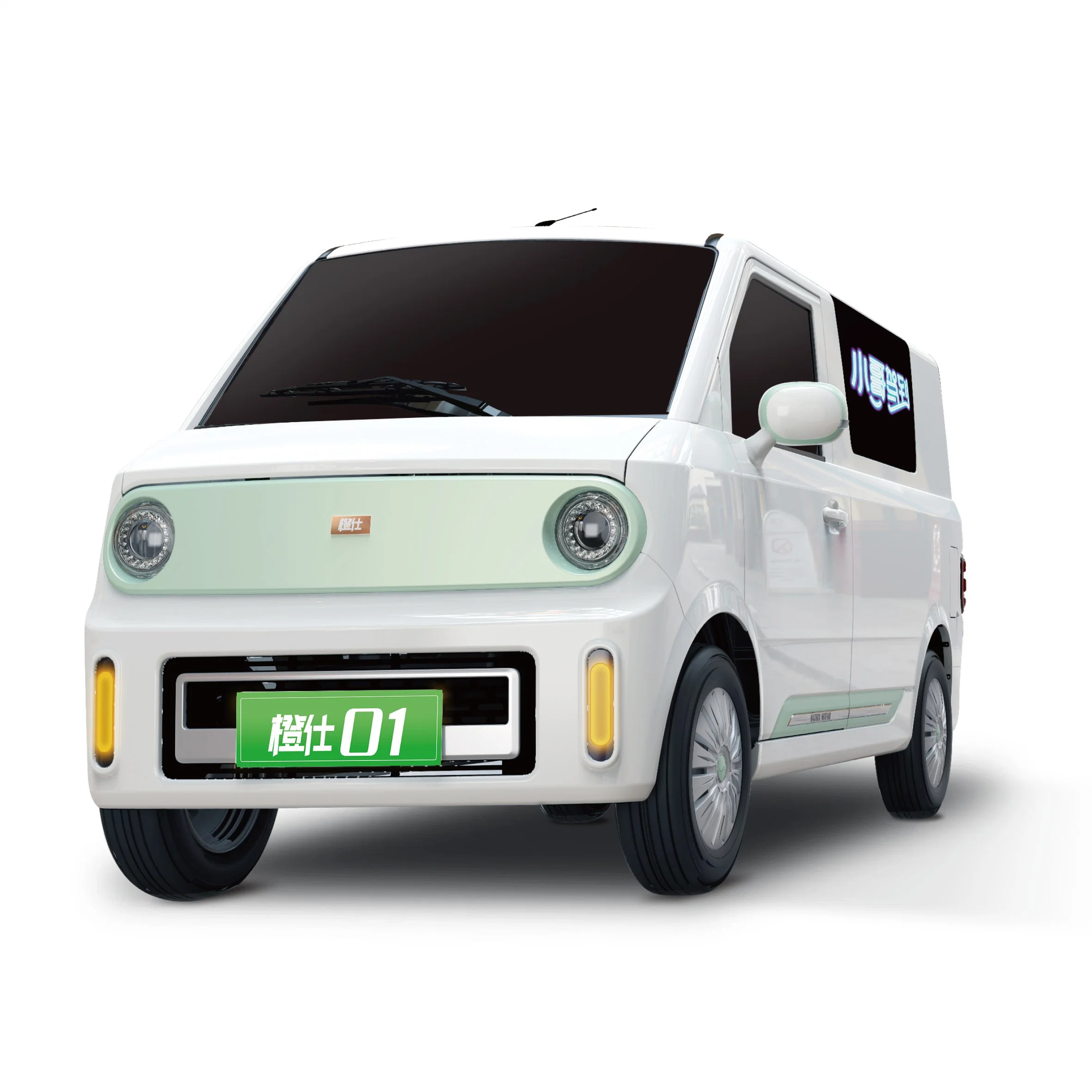 Micro-Business Transport Four-Wheeled Two-Seater Left Hand Drive LED Light Electric Van Vehicle Delivery Cargo Cars