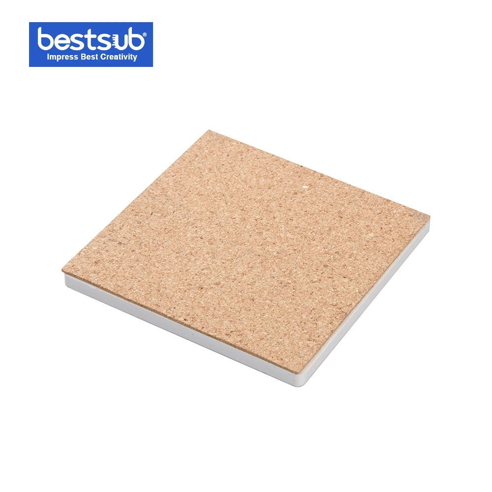 Bestsub Sublimation Square Ceramic Mug Coaster W/ Cork Cbz02