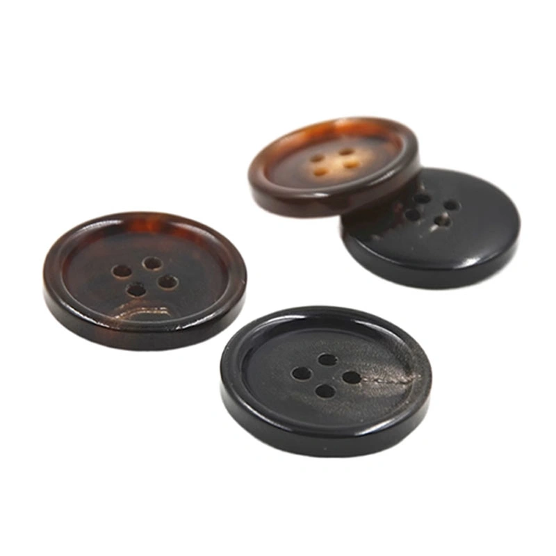 Factory Wholesale 4-Holes Buttons Custom Shirt Natural Buffalo Horn Buttons Manufacturers for Garments