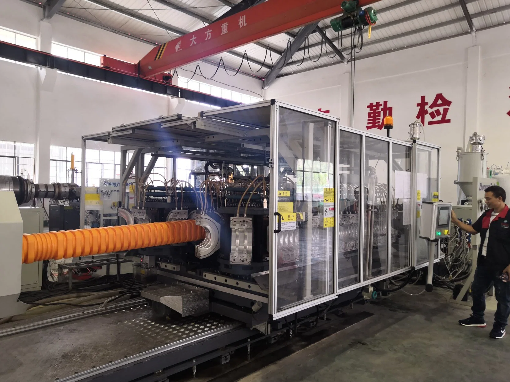 Zhongyuntech Model Zc-180h PP Plastic Double Wall Square/Rectangular/Special-Shaped Corrugated Pipe Making Machine/Extrusion Line