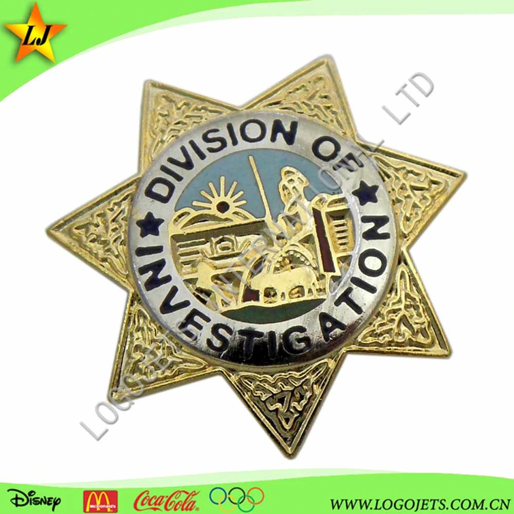 China Factory Custom Logo Militar Seguridad Metal Badge Policía