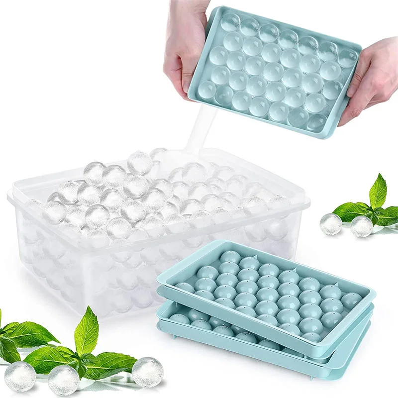 Reusable Non-Stick Round 33 Cavity Ice Cube Trays Sphere Ice Ball Maker Ice Ball Mold