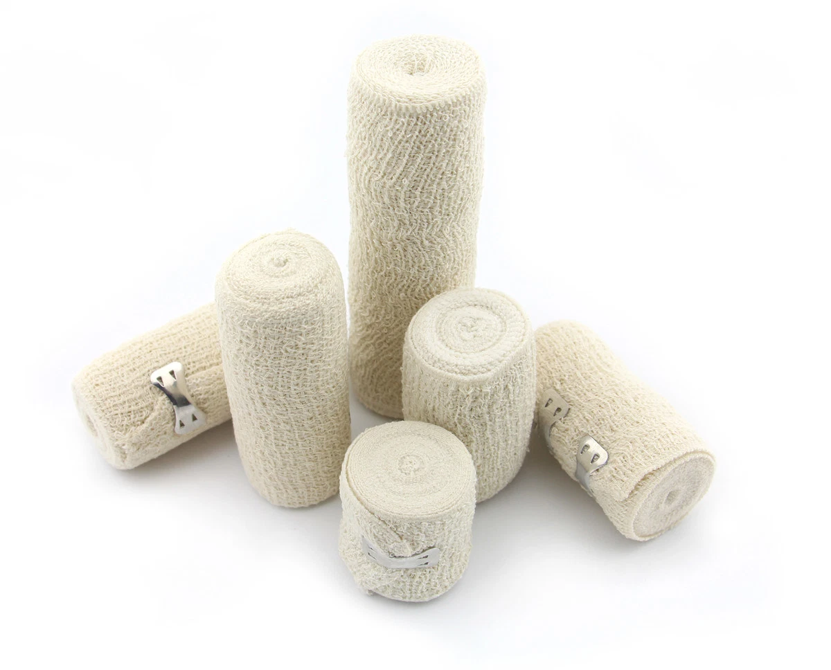 Wholesale/Supplier Disposable Medical Supplies Elastic 100% Pure Cotton Crepe Bandages with CE&ISO