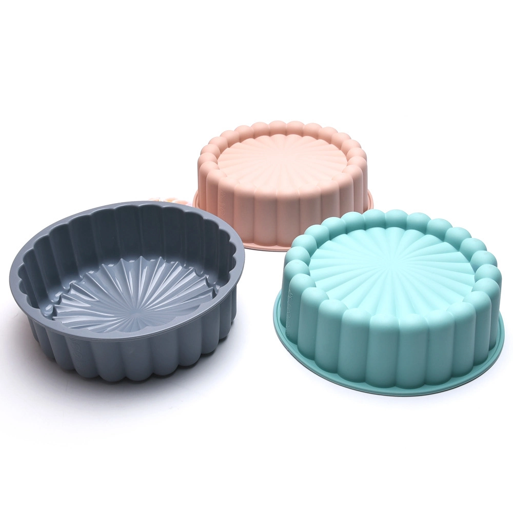 Cake Pan Silicone, Nonstick, 8 Inch Round Cake Molds for Baking