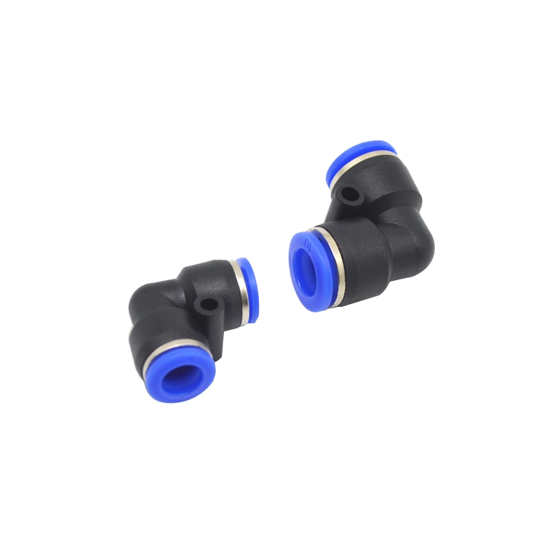 PV Series Pneumatic Parts 4mm 6mm 8mm 10mm 12mm PU Hose Connector Angle Two Snorkel L-Type Push to Connect Fitting