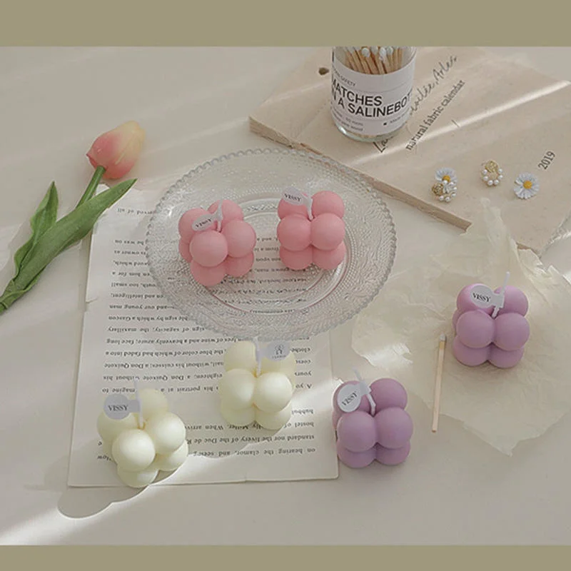 Custom Fragrance Cute Mini Bubble Candle Cubed Scent for Decoration Gift