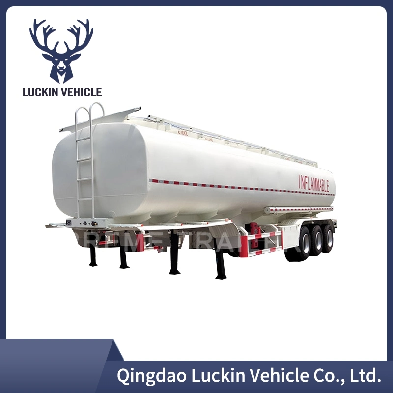 Luckin 3 Axles Aluminum Alloy Mirror 40000 42000 45000 50000 Liters Diesel Petrol Gasoline Edible Oil Transport Tank Fuel Tanker Truck Semi Traile