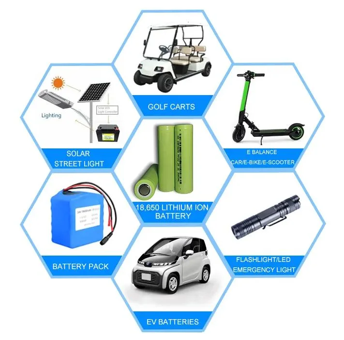 Batería de litio de ciclo profundo 3,7V 18650 celda cilíndrica con/sin conectores Cables