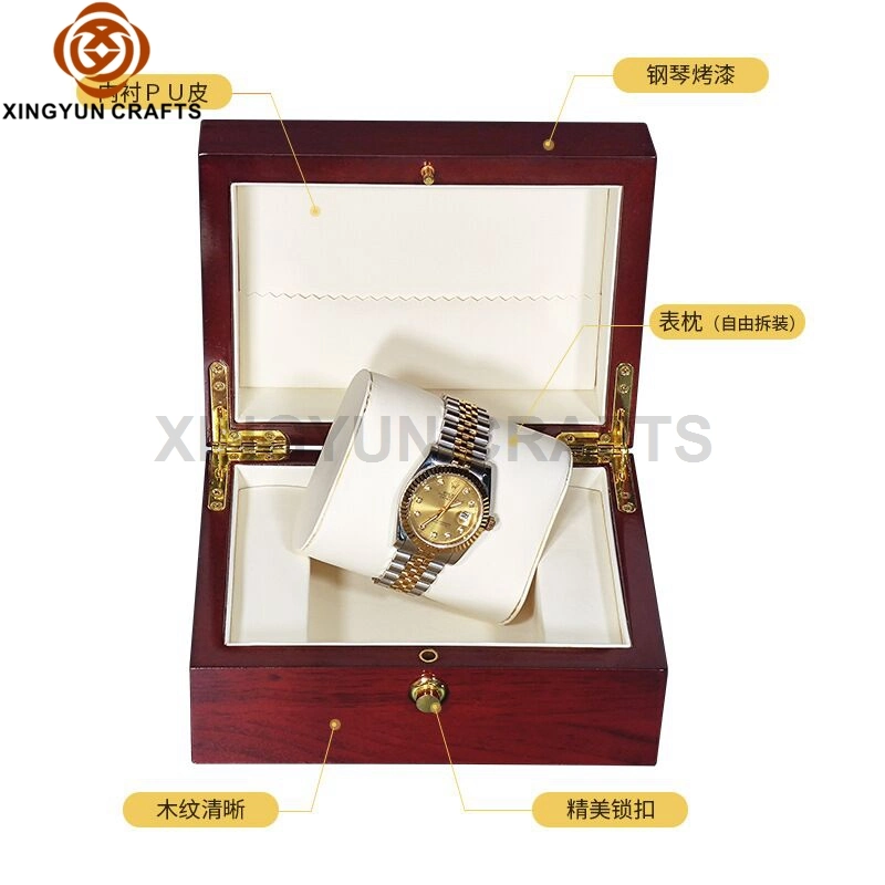 Watch Storage Cases with Pillow Men Gift Single Woden Watch Pacakaging Box Luxury Wood Gift Box