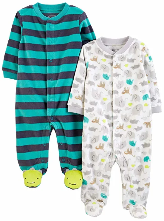 Boys' Winter Warm Fleece Footed Sleep and Play Suit Toddler Baby's Clothing Wear