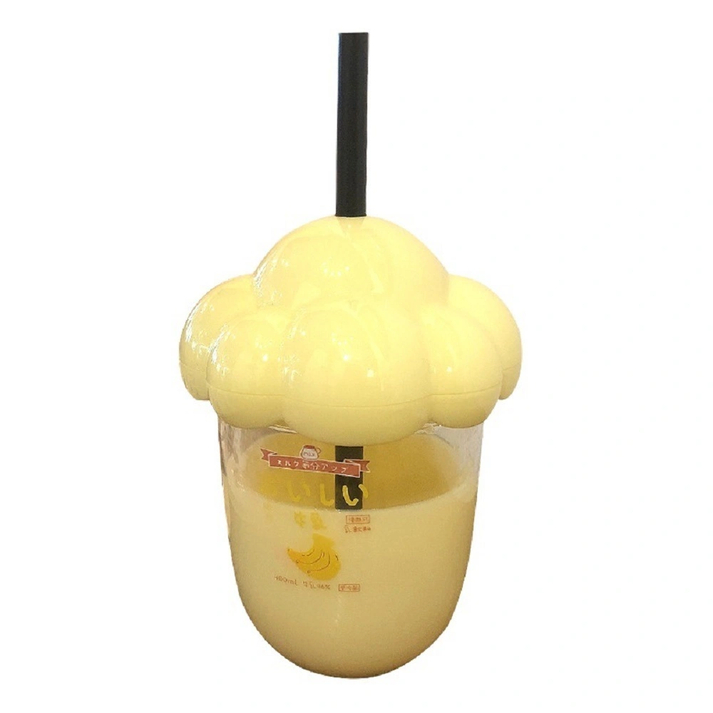 Teacup Ice Cream Shape Drinking Cup with Straw Creative Plastic Cups Bl17834