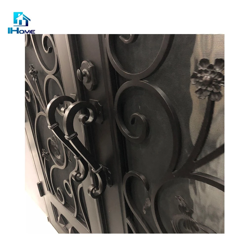 Flat Wrought Iron Entry Doors, Single & Double Exterior Iron Front Doors