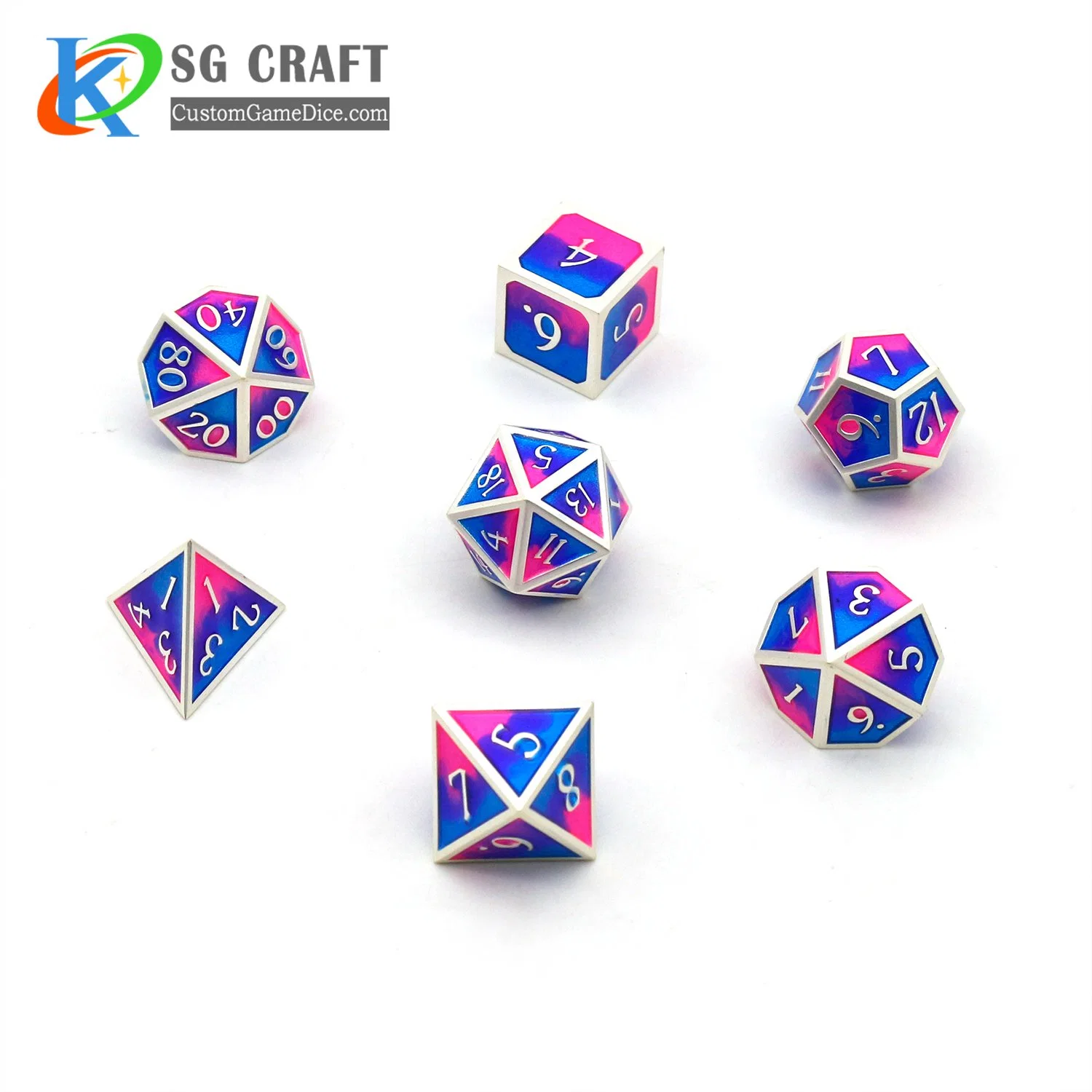 Professional Custom High quality/High cost performance  Customized Color Casino Game Enamel Metal Dice Adult Dice Games