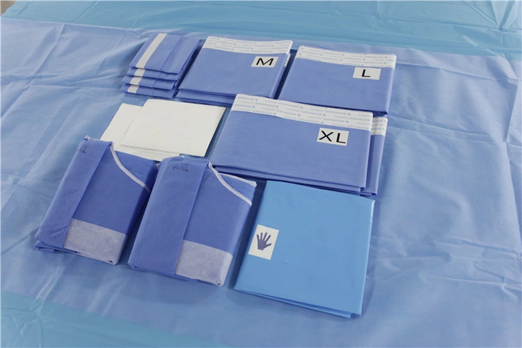 Customized OEM Wholesale/Supplier General SMS Single Use Sterile Surgical Universal Medical Disposable Surgery Drape Pack Set for Dental with Aperture Hole