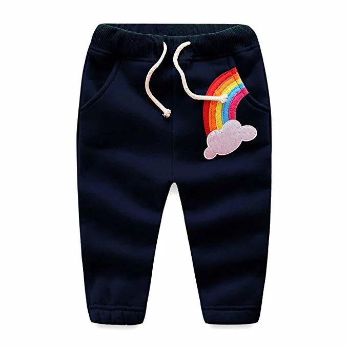 Toddler Kids Roupas Bebê Meninas Rainbow Velo de calças de Tracção Incorporada