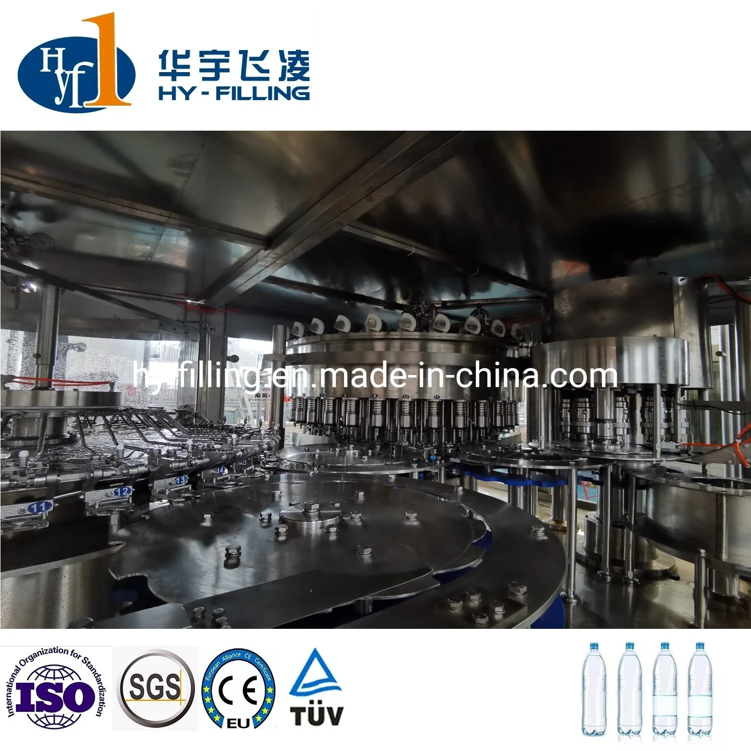 Diseño de alta velocidad de producción de botellas de PET de Agua de la Línea 3 en 1 máquina de llenado de equipos de embalaje
