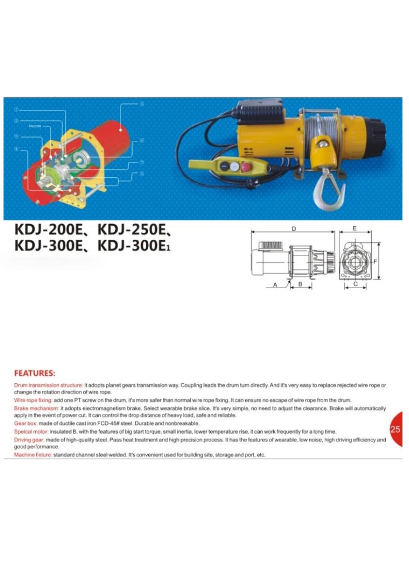 300kg Electric Cable Winch Boat Hydraulic Anchor Windlass for Lifting and Pulling