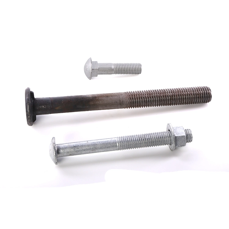 DIN603 Flat Head Metric HDG Hot Dipped Galvanized Carriage Bolt and Nut