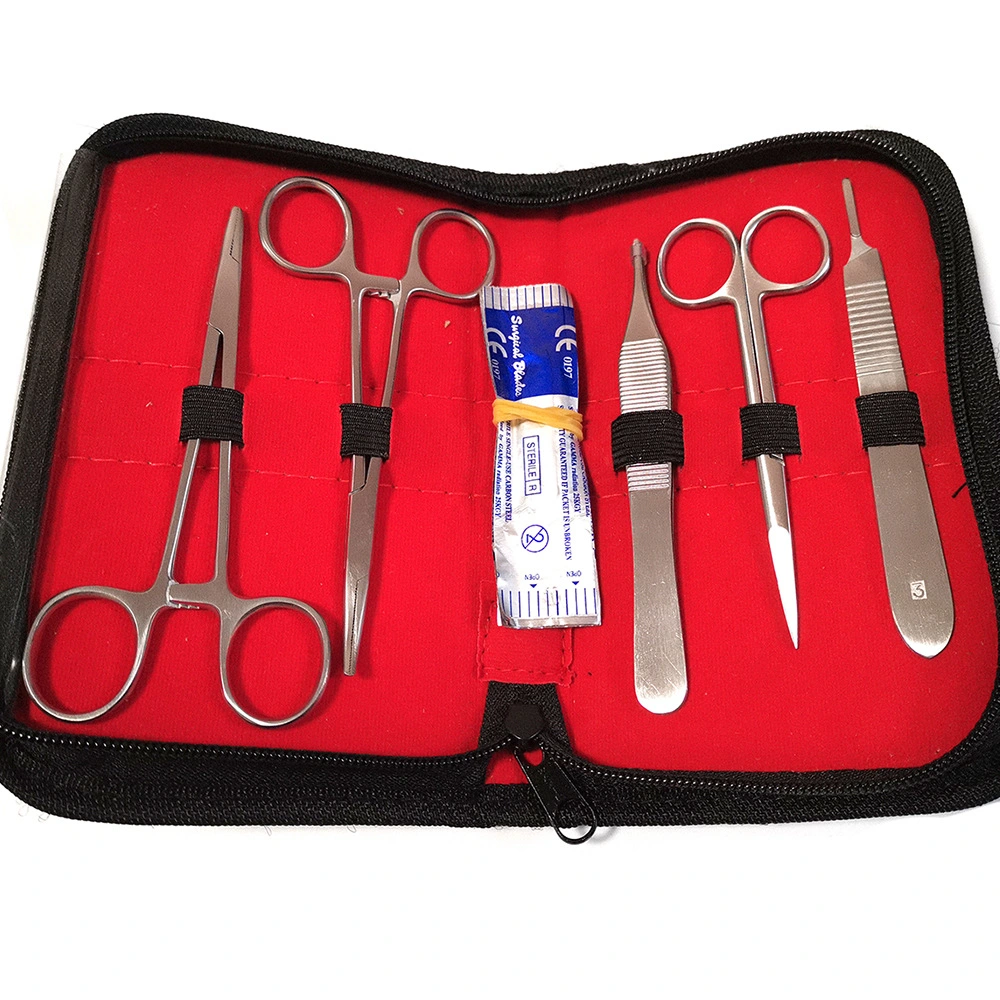 Material de Aço Inoxidável 5 PCS e 5 PCS Blades Kit de dissecação definir os instrumentos no domínio veterinário