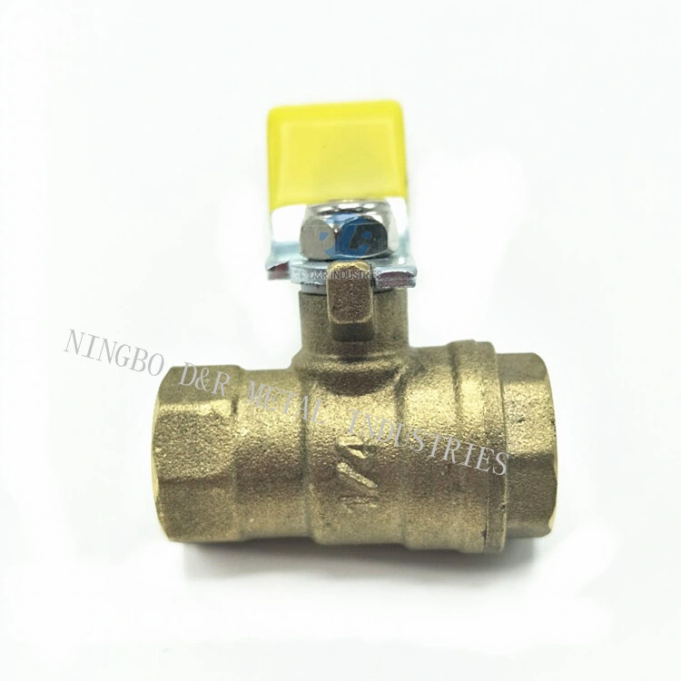 Iron Handle Gold Yellow Color Ball Valve Brass Valve Ball