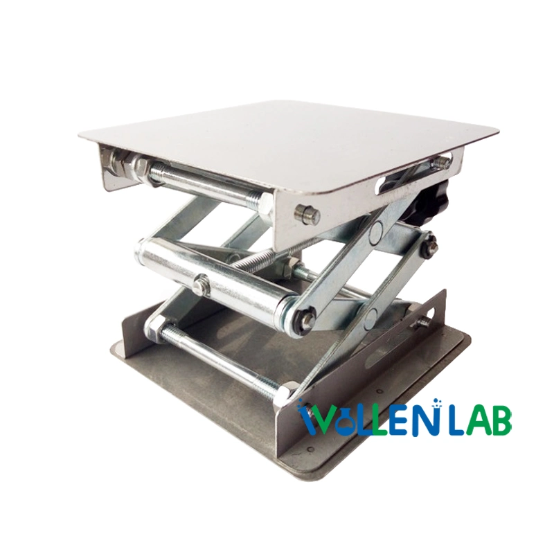 300X300mm Stainless Steel Adjustable Manual Lifting Platform Loading Bearing Lab Jack