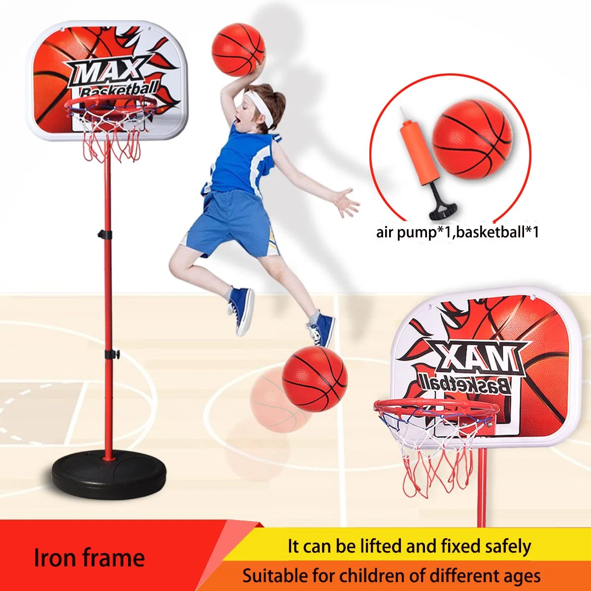 Adjustbal 120 bis 150cm Basketball Set Sport Set für Kinder