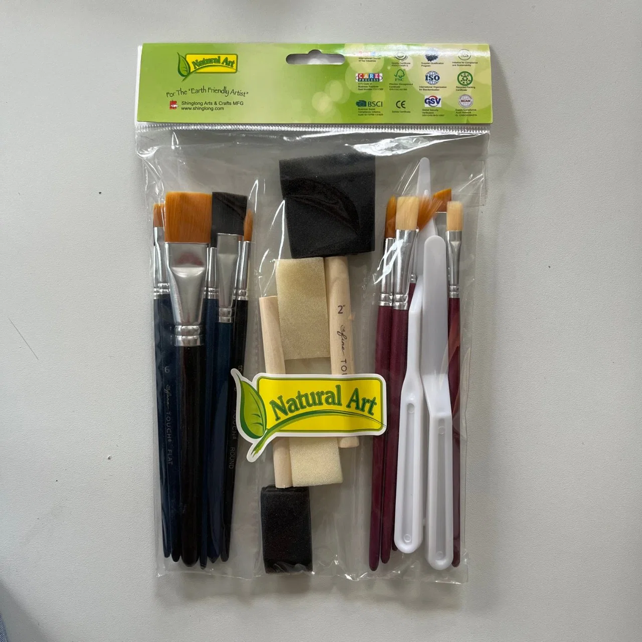 Brocha artesanal Starter Kit 25pcs surtido de tamaños, Asa de plástico y mango de madera palo