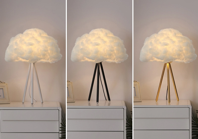 C084 Modern Cotton Cloud Shade Tripod Base Table Floor Lamp Cloud Light Ceiling