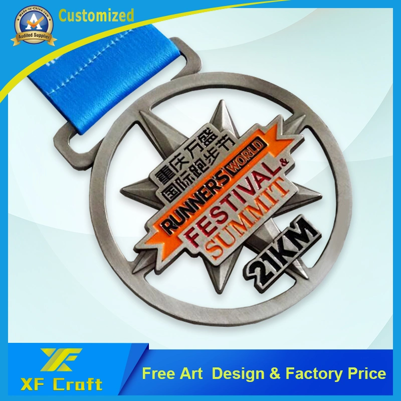 Professional Original Factory Customized Metal Art Crafts Award Sport Souvenir Medallion with Lanyard