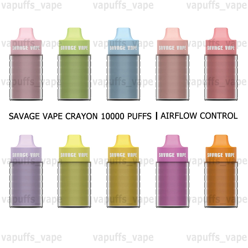 Wholesale/Supplier Direct Sales Savage Crayon 10000 Puffs Disposable/Chargeable Electronic Cigarette 650mAh Rechargeable Battery 25ml Pre-Install Vape Puff 10K