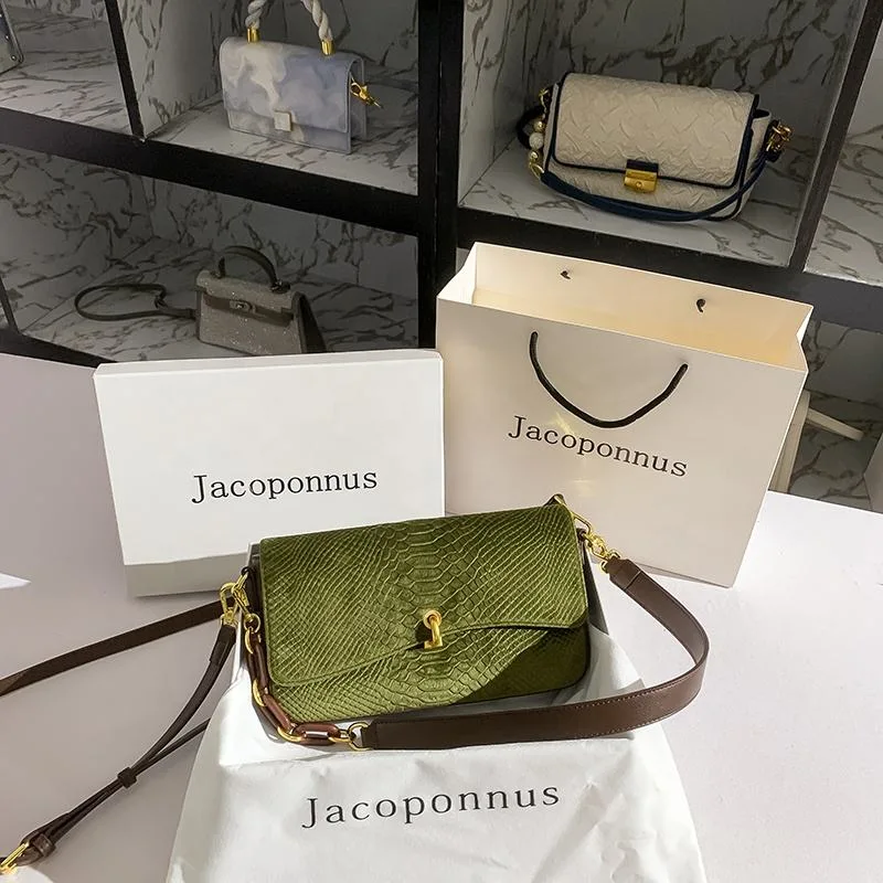 Factory Wholesale/Supplier Low Order Quantity 2023 New Fashion Ladies Handbag High quality/High cost performance Serpentine Green Single Shoulder Crossbody Bag