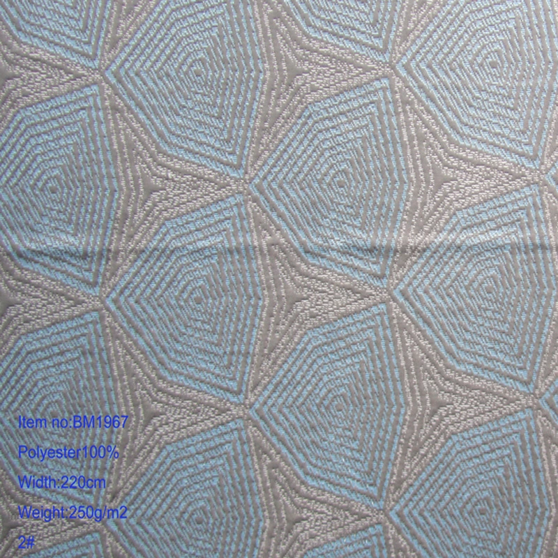 220cm 250GSM Polyester 100% Knitted Jacquard Mattress Ticking Fabric with Colored