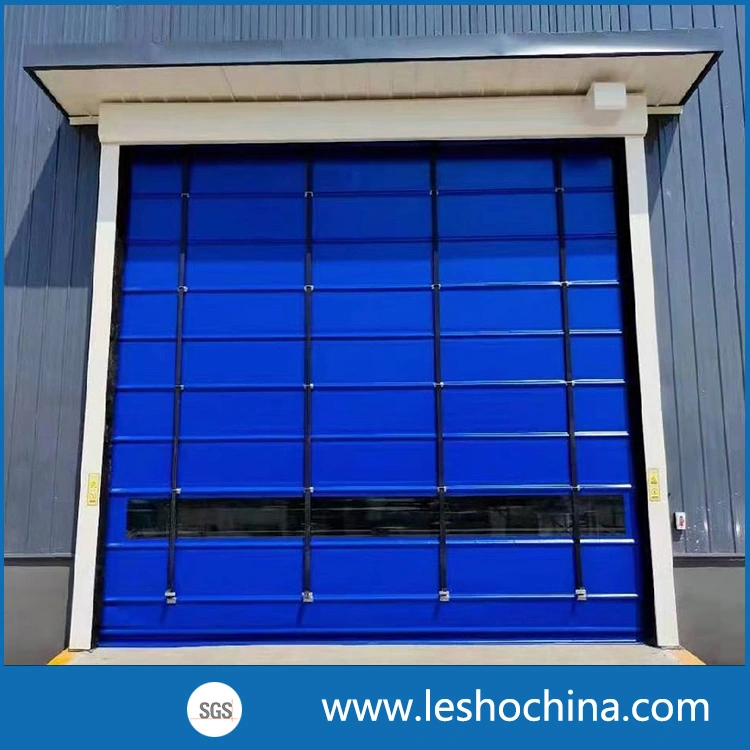 Large Size Industrial Automatic Wind Resistant PVC Fabric Rapid Roller Fast Fold up High Speed Stacking Quick Roll up Door for Warehouse