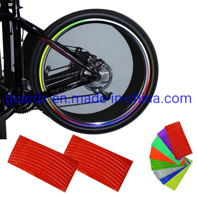 Autocolante refletor para jantes/raios de bicicleta, riscas refletoras em PVC para jantes de bicicleta para segurança de aviso