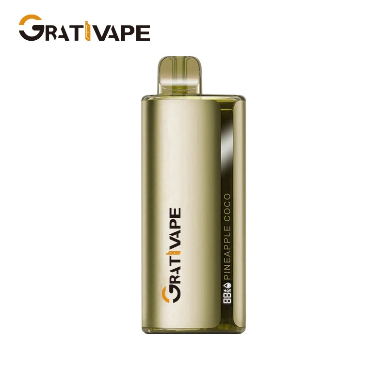 Grativape Icool 9000 puffs stylo Vape jetable LED RVB clignotante Mini-cigarette rechargeable jetable 600 mAh avec 10 arômes de fruits Stylo VAPE