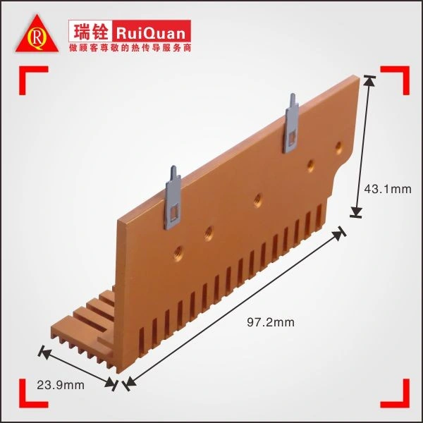 Manufacturer High-Density Fins Aluminum Alloy Heat Sink Custom Aluminum Profile Aluminum Heatsinks Orange Anodizing with Pins Pressure Dense Heat Spreader